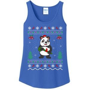 Panda Lover Xmas Ugly Santa Hat Panda Christmas Gift Ladies Essential Tank