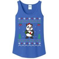 Panda Lover Xmas Ugly Santa Hat Panda Christmas Gift Ladies Essential Tank