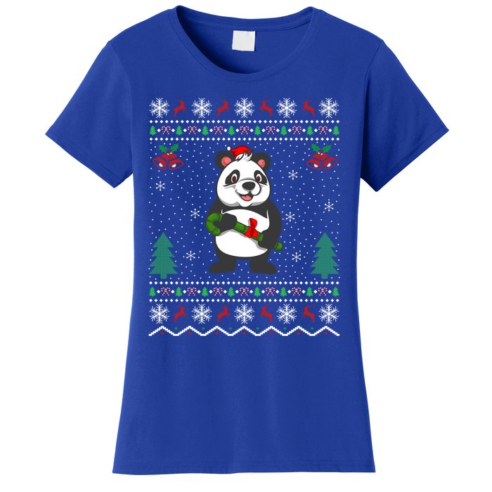 Panda Lover Xmas Ugly Santa Hat Panda Christmas Gift Women's T-Shirt