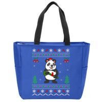 Panda Lover Xmas Ugly Santa Hat Panda Christmas Gift Zip Tote Bag