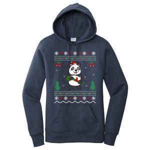 Panda Lover Xmas Ugly Santa Hat Panda Christmas Gift Women's Pullover Hoodie