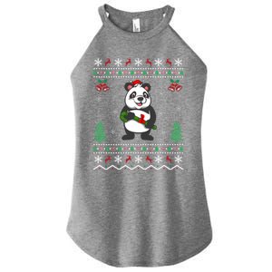 Panda Lover Xmas Ugly Santa Hat Panda Christmas Gift Women's Perfect Tri Rocker Tank