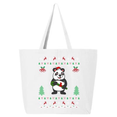 Panda Lover Xmas Ugly Santa Hat Panda Christmas Gift 25L Jumbo Tote