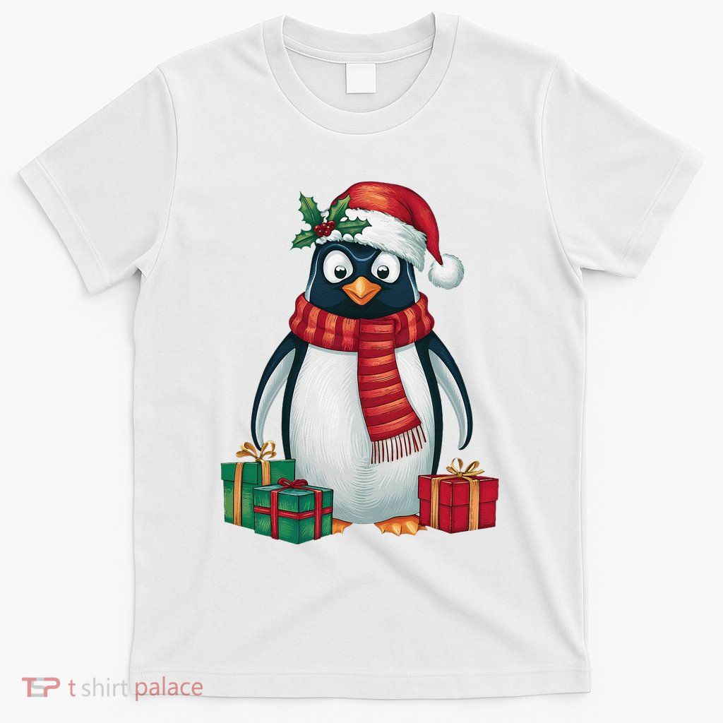 Penguin Lover Xmas Holiday Santa Emperor Penguin Christmas T-Shirt