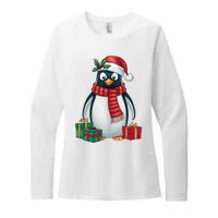 Penguin Lover Xmas Holiday Santa Emperor Penguin Christmas Womens CVC Long Sleeve Shirt