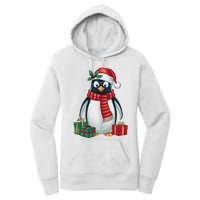 Penguin Lover Xmas Holiday Santa Emperor Penguin Christmas Women's Pullover Hoodie