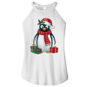 Penguin Lover Xmas Holiday Santa Emperor Penguin Christmas Women's Perfect Tri Rocker Tank