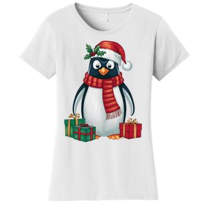 Penguin Lover Xmas Holiday Santa Emperor Penguin Christmas Women's T-Shirt