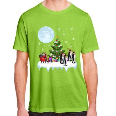 Penguins Lover Xmas Lighting Santa Riding Penguin Christmas Cute Gift Adult ChromaSoft Performance T-Shirt