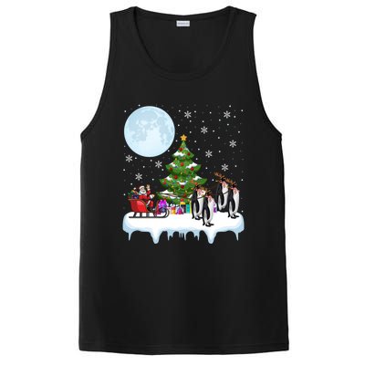 Penguins Lover Xmas Lighting Santa Riding Penguin Christmas Cute Gift PosiCharge Competitor Tank