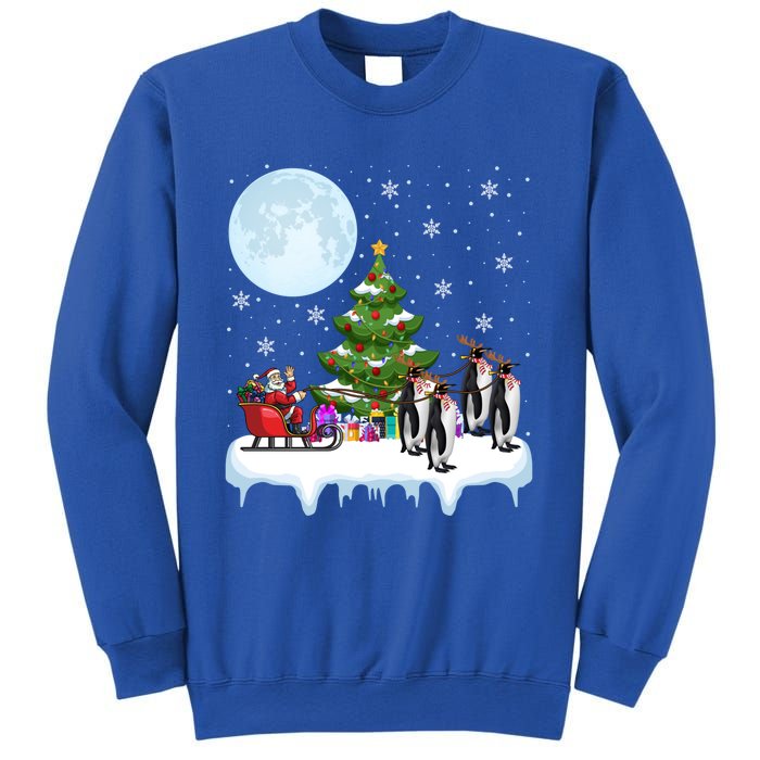 Penguins Lover Xmas Lighting Santa Riding Penguin Christmas Cute Gift Sweatshirt