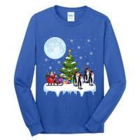 Penguins Lover Xmas Lighting Santa Riding Penguin Christmas Cute Gift Tall Long Sleeve T-Shirt