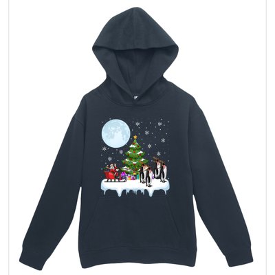 Penguins Lover Xmas Lighting Santa Riding Penguin Christmas Cute Gift Urban Pullover Hoodie