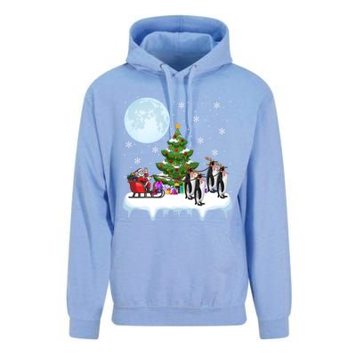 Penguins Lover Xmas Lighting Santa Riding Penguin Christmas Cute Gift Unisex Surf Hoodie