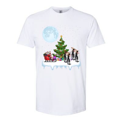 Penguins Lover Xmas Lighting Santa Riding Penguin Christmas Cute Gift Softstyle CVC T-Shirt