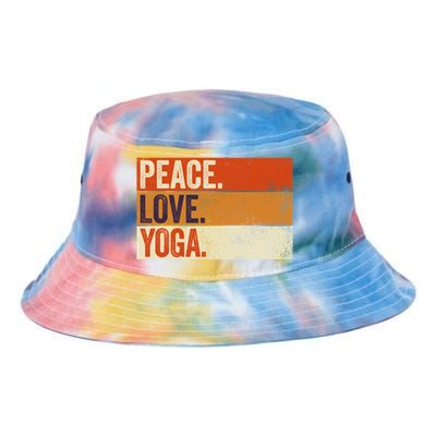 Peace Love Yoga Funny Mother Father Yoga Lover Vintage Gift Tie Dye Newport Bucket Hat