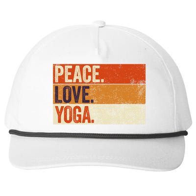 Peace Love Yoga Funny Mother Father Yoga Lover Vintage Gift Snapback Five-Panel Rope Hat