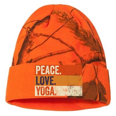 Peace Love Yoga Funny Mother Father Yoga Lover Vintage Gift Kati Licensed 12" Camo Beanie