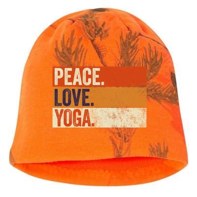 Peace Love Yoga Funny Mother Father Yoga Lover Vintage Gift Kati - Camo Knit Beanie