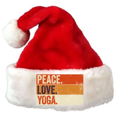 Peace Love Yoga Funny Mother Father Yoga Lover Vintage Gift Premium Christmas Santa Hat