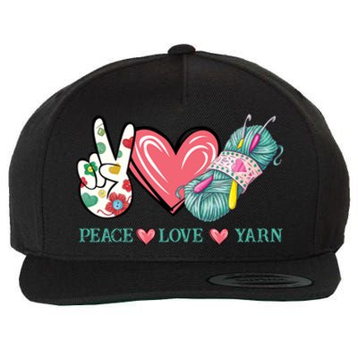 Peace Love Yarn Crochet Lovers Yarning Crocheting Heart Gift Wool Snapback Cap