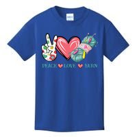 Peace Love Yarn Crochet Lovers Yarning Crocheting Heart Gift Kids T-Shirt