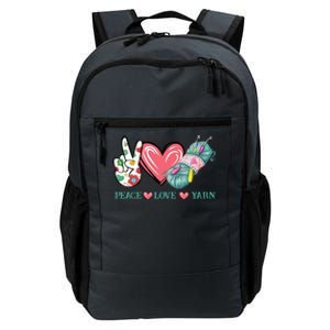 Peace Love Yarn Crochet Lovers Yarning Crocheting Heart Gift Daily Commute Backpack