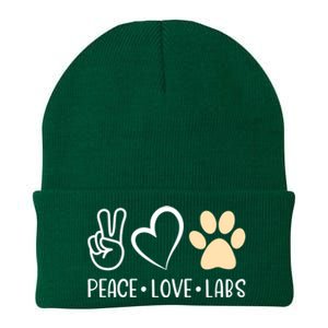 Peace Love Yellow Labs Labrador Lab Mom Valentine's Day Great Gift Knit Cap Winter Beanie