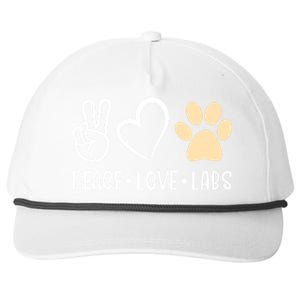 Peace Love Yellow Labs Labrador Lab Mom Valentine's Day Great Gift Snapback Five-Panel Rope Hat