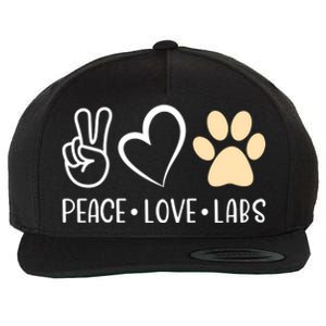 Peace Love Yellow Labs Labrador Lab Mom Valentine's Day Great Gift Wool Snapback Cap