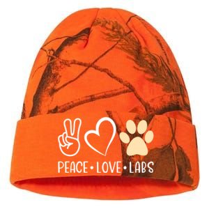 Peace Love Yellow Labs Labrador Lab Mom Valentine's Day Great Gift Kati Licensed 12" Camo Beanie