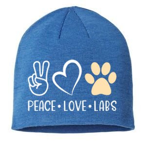 Peace Love Yellow Labs Labrador Lab Mom Valentine's Day Great Gift Sustainable Beanie