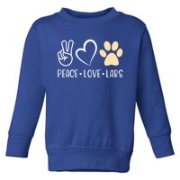 Peace Love Yellow Labs Labrador Lab Mom Valentine's Day Great Gift Toddler Sweatshirt