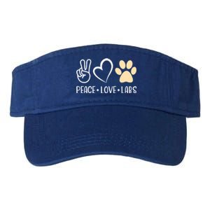 Peace Love Yellow Labs Labrador Lab Mom Valentine's Day Great Gift Valucap Bio-Washed Visor