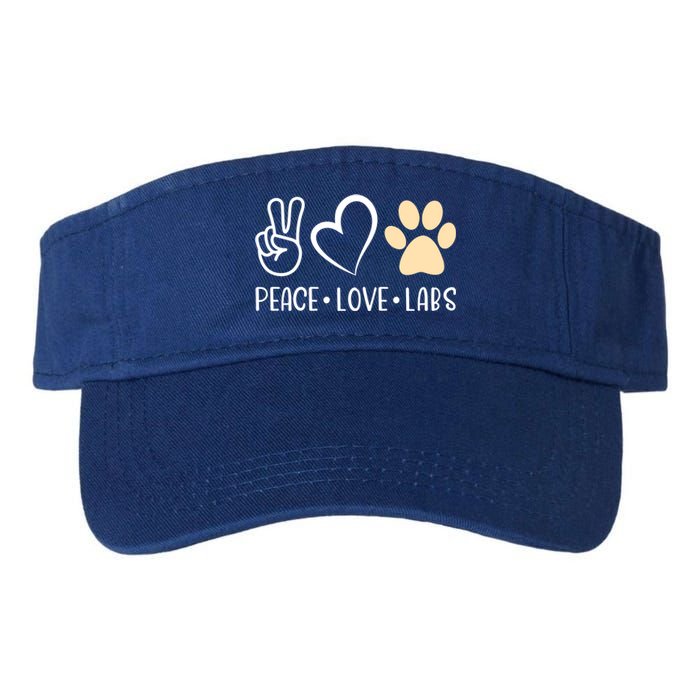 Peace Love Yellow Labs Labrador Lab Mom Valentine's Day Great Gift Valucap Bio-Washed Visor