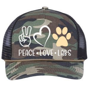 Peace Love Yellow Labs Labrador Lab Mom Valentine's Day Great Gift Retro Rope Trucker Hat Cap