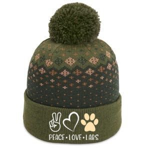 Peace Love Yellow Labs Labrador Lab Mom Valentine's Day Great Gift The Baniff Cuffed Pom Beanie