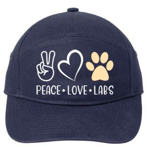 Peace Love Yellow Labs Labrador Lab Mom Valentine's Day Great Gift 7-Panel Snapback Hat