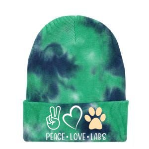 Peace Love Yellow Labs Labrador Lab Mom Valentine's Day Great Gift Tie Dye 12in Knit Beanie