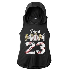 Proud Mom 23 Graduation Mother's Day Baseball Leopard Ladies PosiCharge Tri-Blend Wicking Draft Hoodie Tank