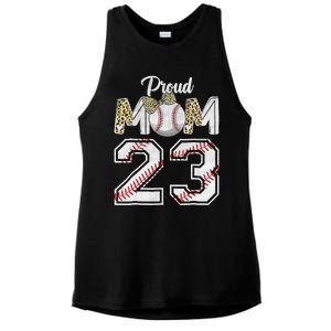 Proud Mom 23 Graduation Mother's Day Baseball Leopard Ladies PosiCharge Tri-Blend Wicking Tank