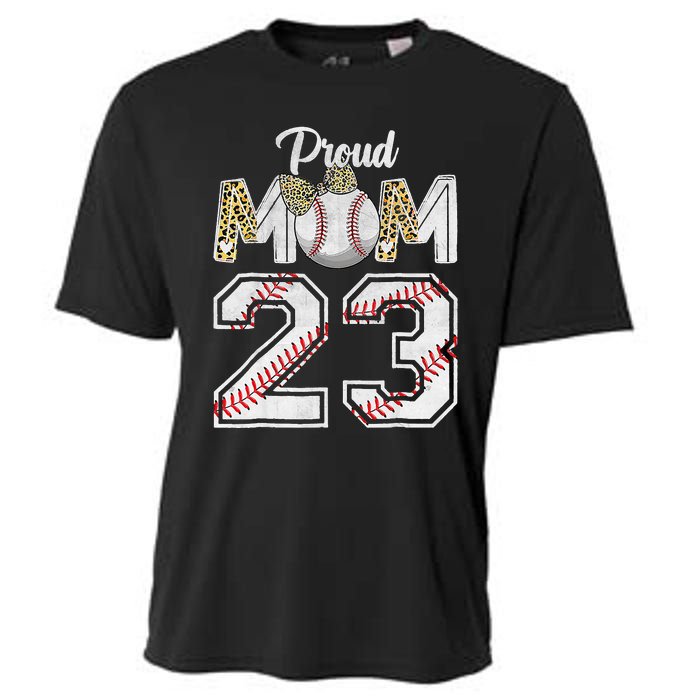 Proud Mom 23 Graduation Mother's Day Baseball Leopard Cooling Performance Crew T-Shirt