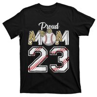 Proud Mom 23 Graduation Mother's Day Baseball Leopard T-Shirt