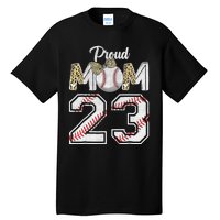 Proud Mom 23 Graduation Mother's Day Baseball Leopard Tall T-Shirt