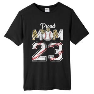 Proud Mom 23 Graduation Mother's Day Baseball Leopard Tall Fusion ChromaSoft Performance T-Shirt