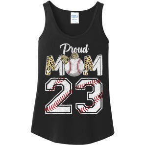 Proud Mom 23 Graduation Mother's Day Baseball Leopard Ladies Essential Tank