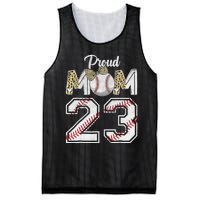 Proud Mom 23 Graduation Mother's Day Baseball Leopard Mesh Reversible Basketball Jersey Tank