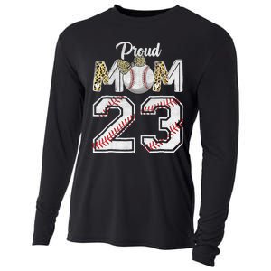 Proud Mom 23 Graduation Mother's Day Baseball Leopard Cooling Performance Long Sleeve Crew