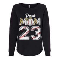 Proud Mom 23 Graduation Mother's Day Baseball Leopard Womens California Wash Sweatshirt