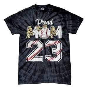 Proud Mom 23 Graduation Mother's Day Baseball Leopard Tie-Dye T-Shirt